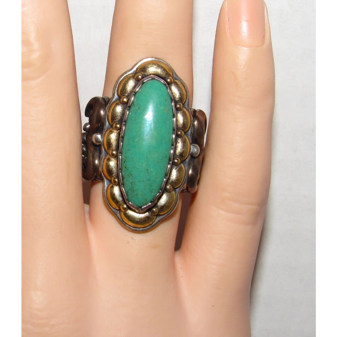 Southwestern Carolyn Pollack Sterling Silver Turquoise Ring Size 6 Relios Signed