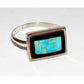 Zuni Turquoise Jet Inlay Ring Sz 11 Native American Signed