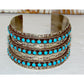 Zuni Sleeping Beauty Mine Snake Eye Turquoise Cuff Bracelet Sterling Signed