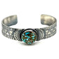Navajo Number 8 Turquoise Stacker Cuff Sterling Hand Etched Bracelet Tillie John