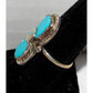 Vintage Zuni Turquoise Snake Ring Sz 7 Sterling Silver Effie Calavaza