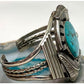 Vintage Navajo Sterling Old Mine Kingman Turquoise Statement Cuff Bracelet Old Pawn