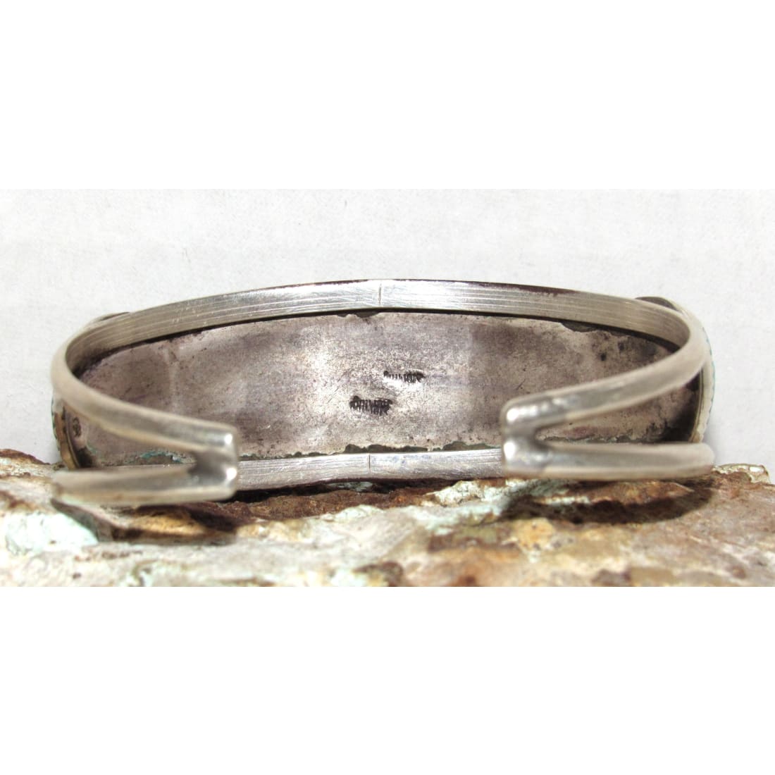 Vintage Navajo Spiderweb Kingman Turquoise Cuff Bracelet Sterling Silver