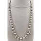 Vintage Navajo Pearls Necklace Classic Sterling Silver Beads Old Pawn 110g