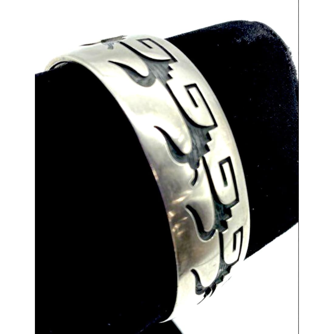 Vintage Hopi Manuel Hoyungowa Sterling Silver Cuff Bracelet 40g Native American