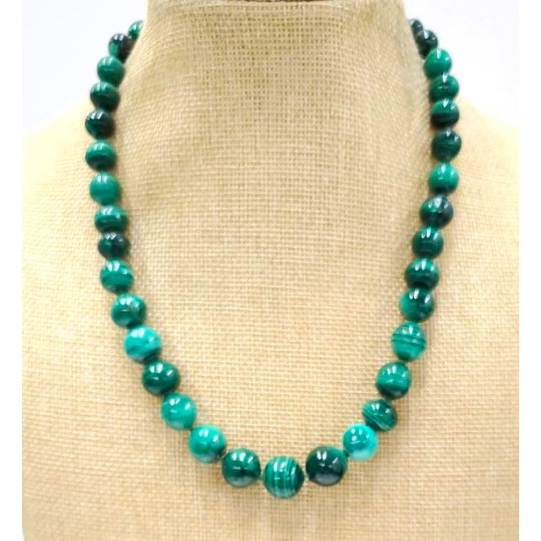 Vintage Southwestern Malachite Beaded Necklace 18"