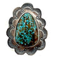 Navajo Number 8 Turquoise Ring Adjustable Size 8 Sterling Silver S. Skeets