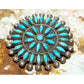 Old Pawn Zuni Petit Point Turquoise Cluster Brooch Pin Sterling Hustito Family
