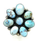 Massive Navajo Golden Hills Turquoise Cluster Ring Sz 9 Adjustable by A. Martinez