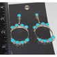 Zuni Snake Eye Turquoise Dangle Earrings Sterling Silver Native American