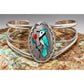 Vintage Zuni Inlay Blue Jay Cuff Bracelet Sammy & Esther Guardian Sterling Silver