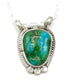 Navajo Royston Turquoise Bar Necklace Sterling Silver Native American Signed
