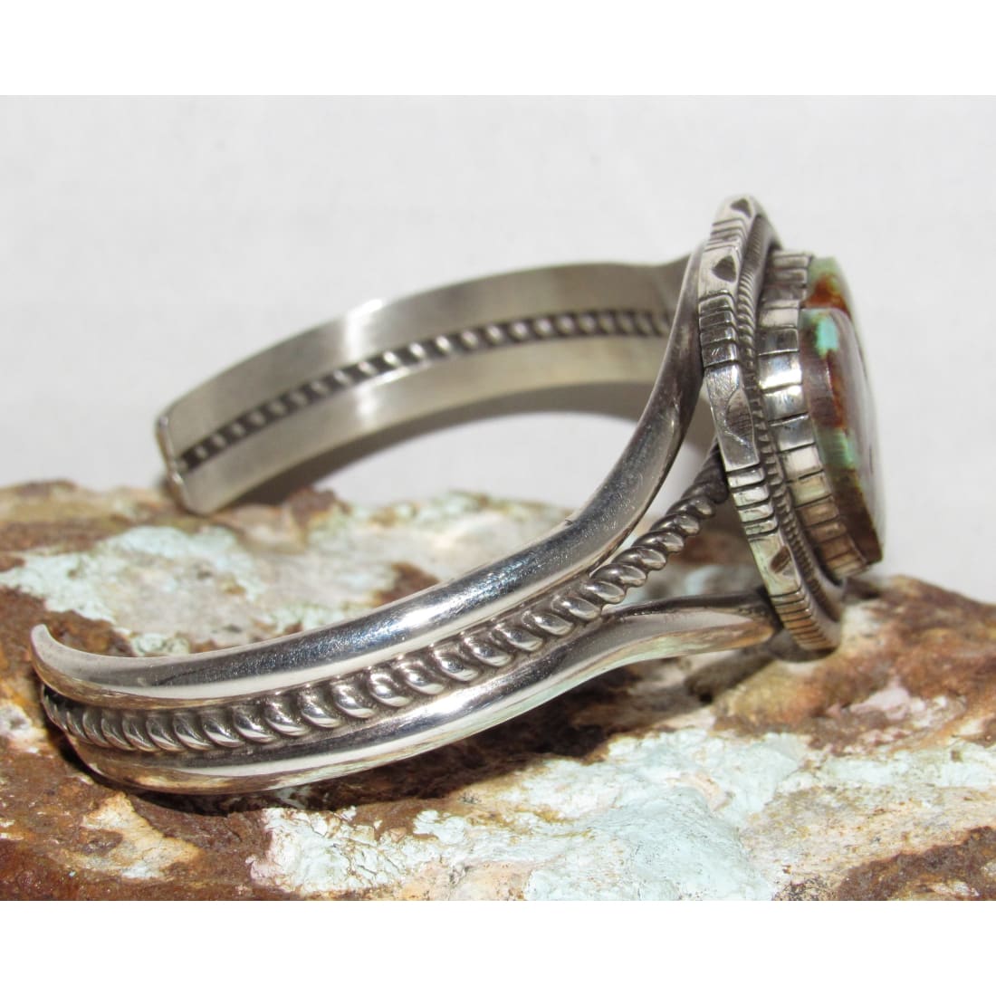 Navajo Royston Turquoise Heart Cuff Bracelet Will Vandiver Native American