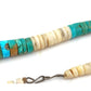 Vintage Kewa Santo Domingo Rolled Clam Shell & Turquoise Heishi Necklace
