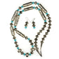 Massive Navajo Pearls Necklace & Earrings Set Sterling Silver Barrel & Saucer Beads