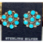 Zuni Turquoise Small Cluster Post Earrings Snake Eye Design