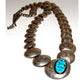 Old Pawn Navajo Pearls Reversible Necklace Pillow Beads Sterling Silver Turquoise