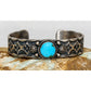 Navajo Blue Royston Stacker Cuff Bracelet Sterling Silver K Billah Signed