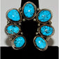 Navajo Naja Ring Size 7 Kingman Turquoise Statement Ring Native Signed