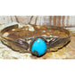 Navajo Turquoise Cuff Bracelet Sterling Silver Blossom Design