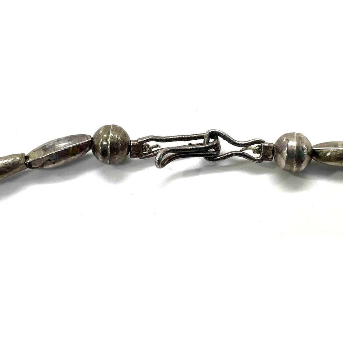 VTG Navajo Morenci Turquoise Pendant Necklace Sterling Navajo Pearls Necklace