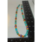 Navajo Rolled Shell Orange Spiny, Amethyst & Turquoise Heishi Choker Necklace