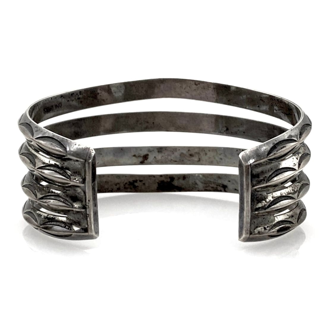 Old Pawn Navajo Carinated Ingot Cuff Bracelet Sterling Silver Native