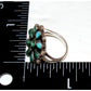 Old Pawn Zuni Turquoise Cluster Ring Sz 5 Sterling Native Vintage