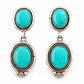 Navajo Royston Turquoise Dangle Earrings Sterling Silver K. Pino