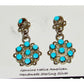 Zuni Snake Eye Turquoise Dangle Earrings Sterling Silver Native American Signed