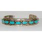 Zuni Sleeping Beauty Turquoise Cuff Bracelet Sterling Silver Stacker J Waseta