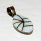 Vintage Navajo Opal Inlay Pendant Sterling Silver Signed
