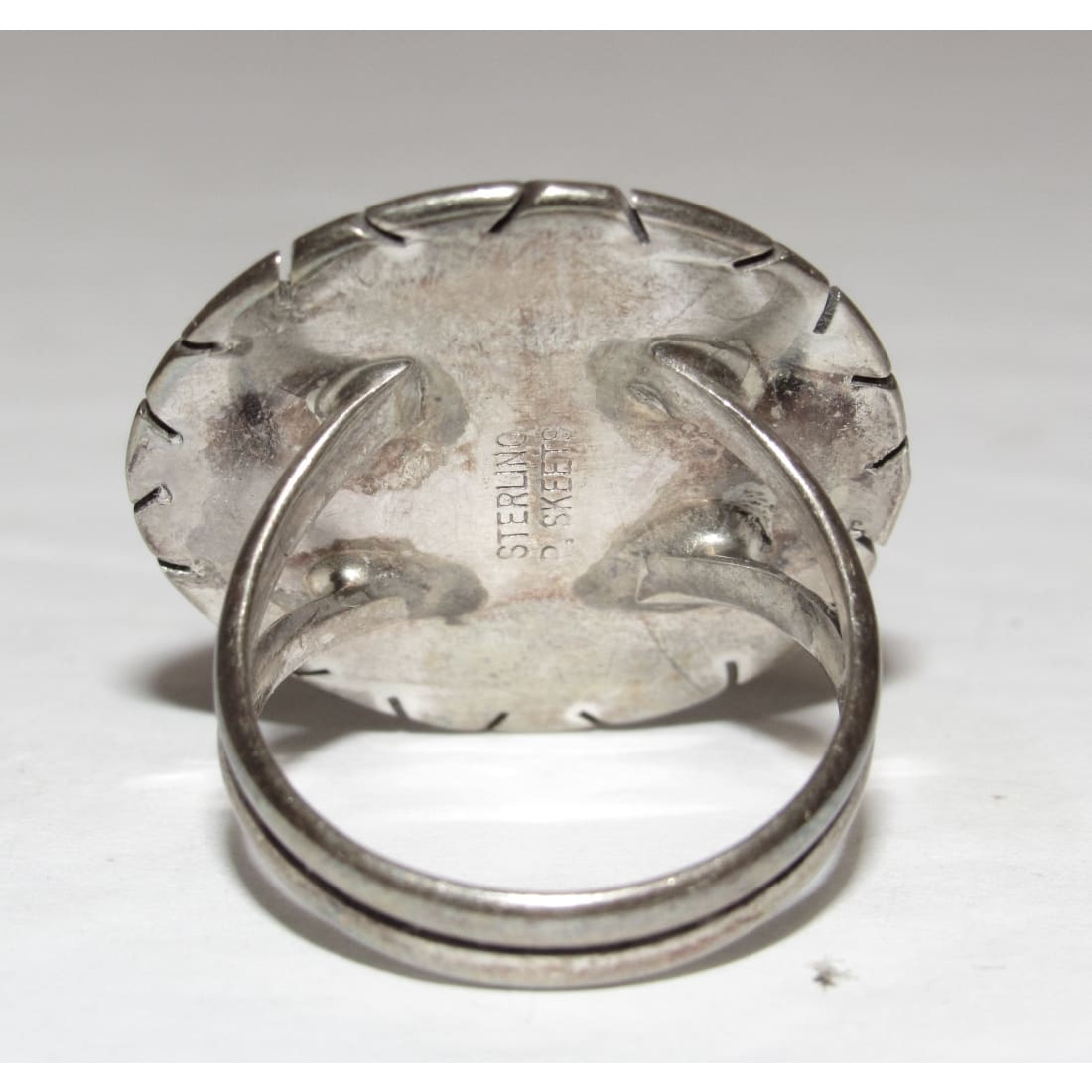 Navajo Kingman Turquoise Ring Sz. 7 P. Skeets Sterling Silver Native American