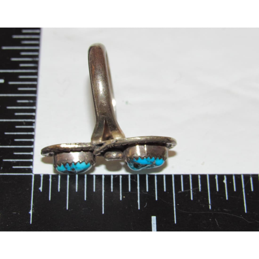 Vintage Navajo Turquoise Snake Ring Sz 6 Sterling Silver