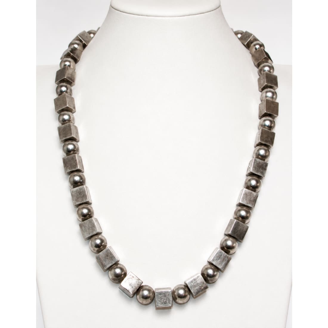 MOD Taxco Mexico Necklace Sterling Silver Beads Statement Necklace 122G