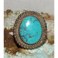 Vintage Navajo Kingman Turquoise Ring Sz. 8 J Begay Sterling Silver Native