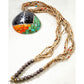 Old Pawn Santo Domingo Kewa Shell Turquoise Silver Heishi Necklace