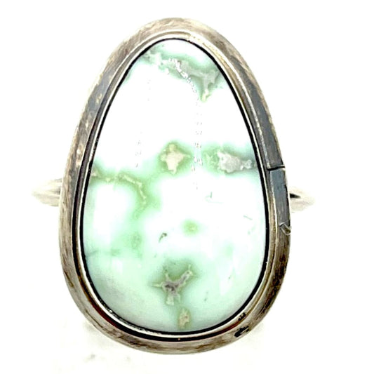 Navajo Palomino Turquoise Variscite Ring Sterling Silver Size 8 Signed
