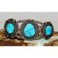 Vintage Navajo Kingman Turquoise Sterling Cuff Bracelet J Begay Native American