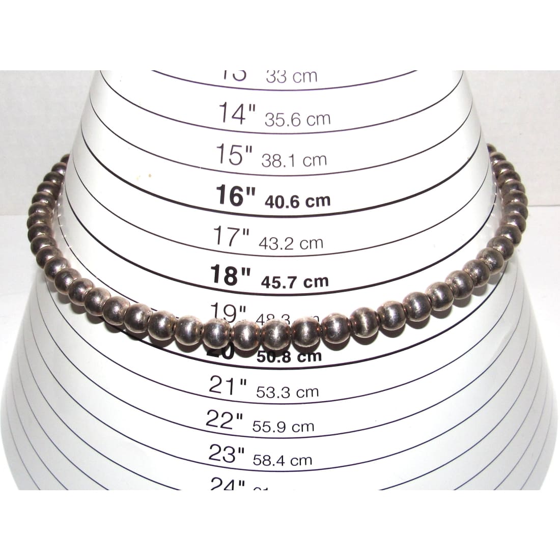 Vintage Navajo Pearls Necklace Sterling Silver 20"