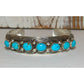 Navajo Blue Royston Turquoise Cluster Cuff Bracelet Sterling Silver Signed