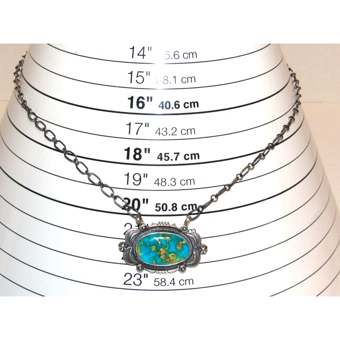 Navajo Royston Turquoise Bar Necklace Sterling Native American Signed