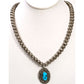 Vintage Navajo Morenci Turquoise Pendant Sterling Navajo Pearls Necklace M Monte