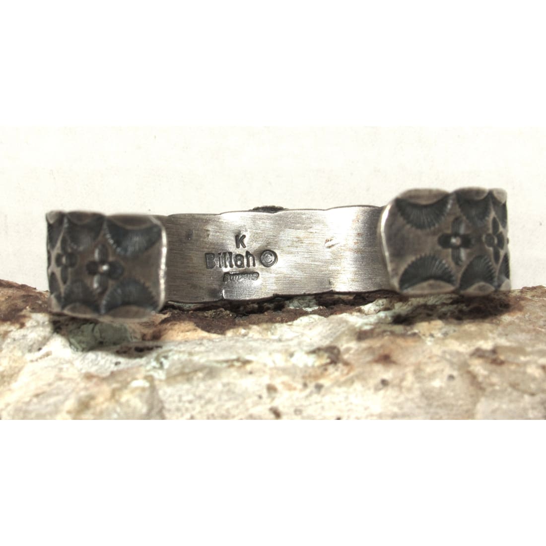 Navajo Blue Royston Stacker Cuff Bracelet Sterling Silver K Billah Signed