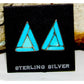 Zuni Turquoise Inlay Post Earrings Sterling Sleeping Beauty Turquoise