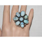 Massive Navajo Golden Hills Turquoise Cluster Ring Sz 8 Adjustable A. Martinez