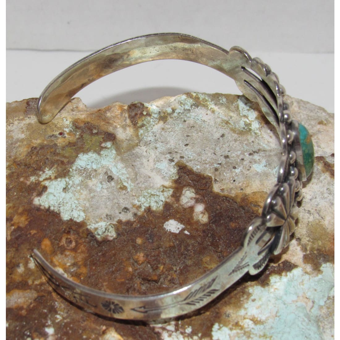 VTG Navajo Cerillos Turquoise Bracelet Navajo Ingot Sterling Cuff Old Pawn