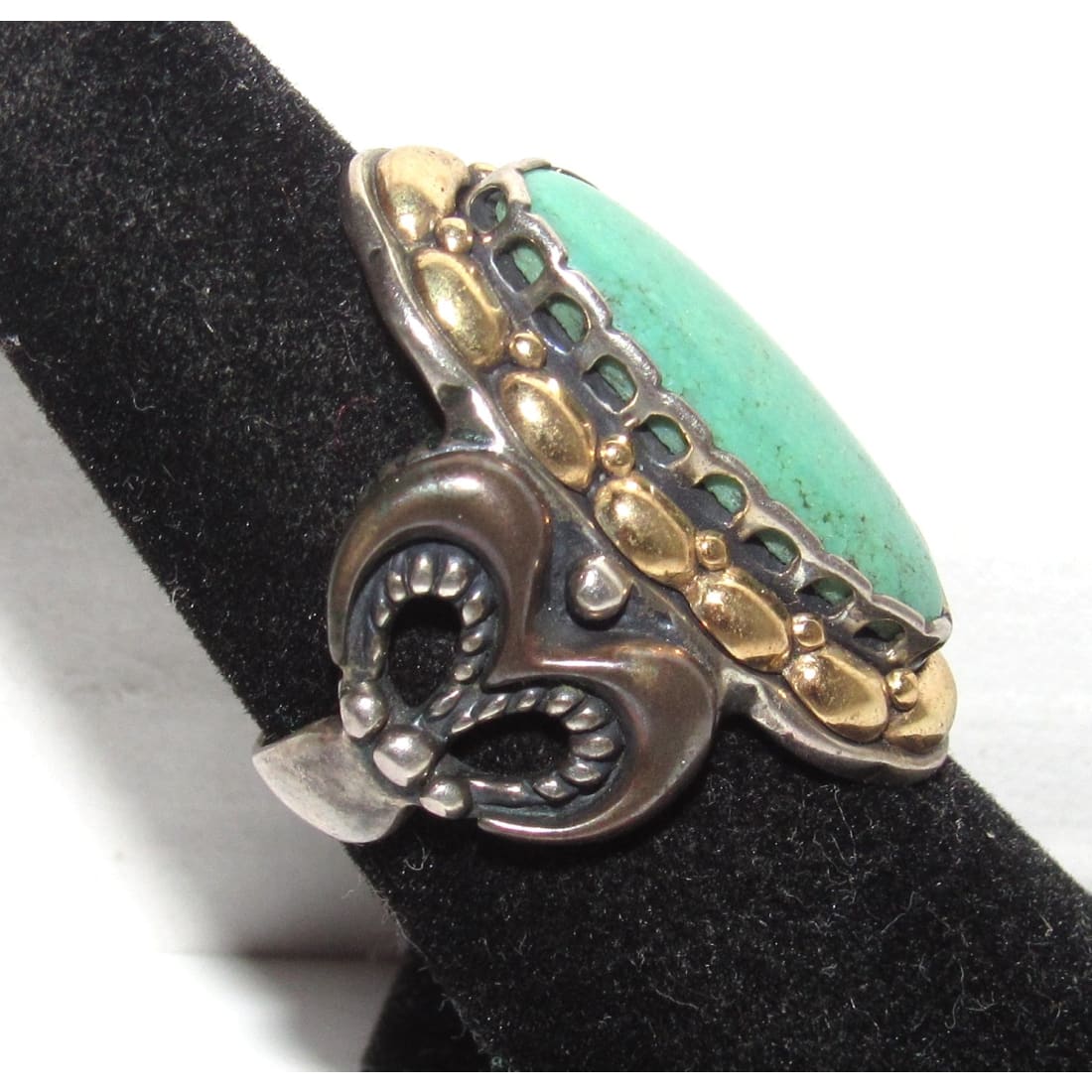 Southwestern Carolyn Pollack Sterling Silver Turquoise Ring Size 6 Relios Signed