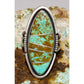 Navajo Number 8 Turquoise Inlay Ring Sz 8 Sterling Silver Steve Francisco