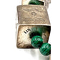 Signed Vintage Larry Curley Navajo Heavy 95g Sterling Box Bead & Malachite Necklace